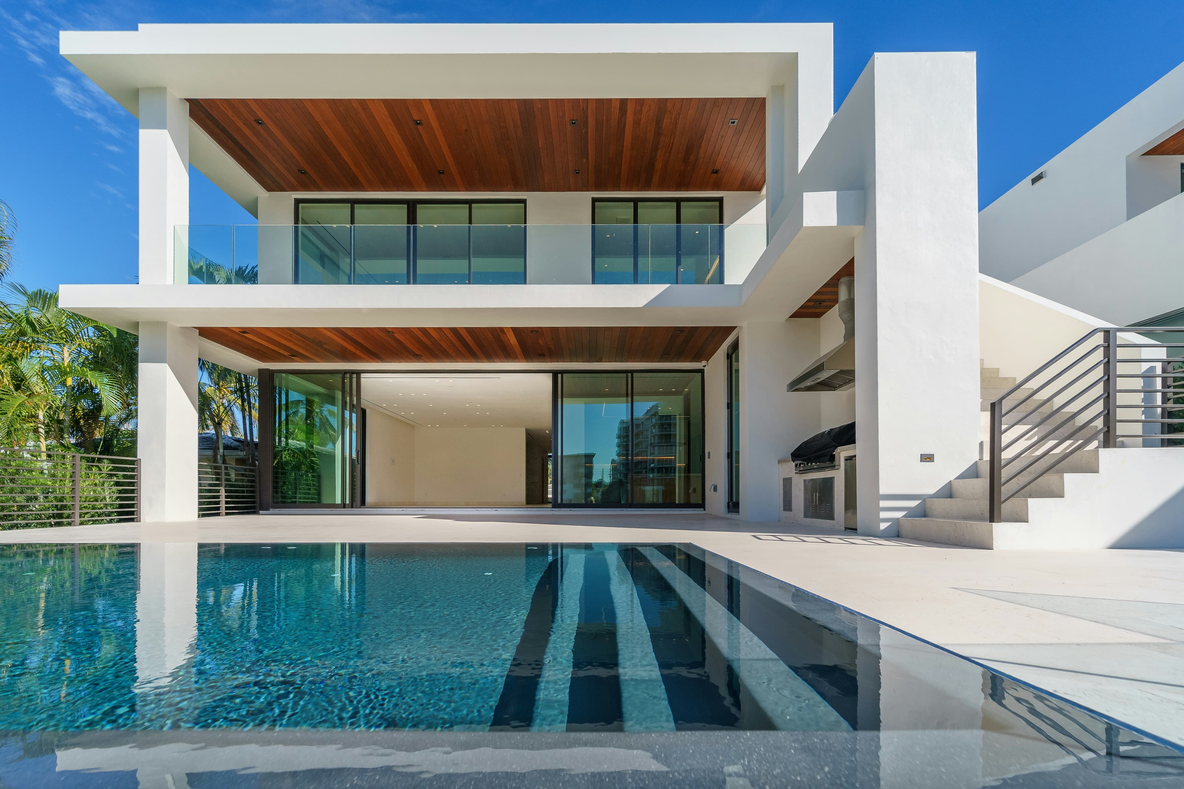 Luxury villa exterior with pool